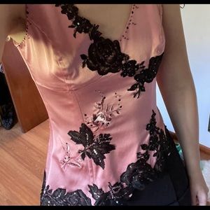 SOLD satin asymmetrical corset top